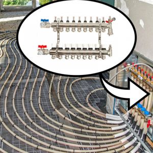 Collecteur plancher chauffant hydraulique Nourrice Comsi Taille - 8 sorties