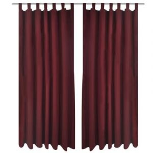 VidaXL 2 pcs Rideau à Passant Micro Satin Bordeaux 140 x 175 cm