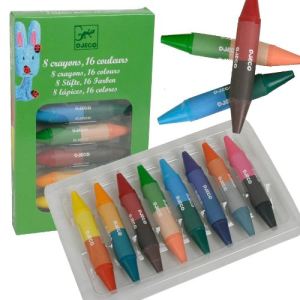 Djeco 8 crayons de cire 16 couleurs