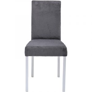 Bestmobilier - Gemma - lot de 2 chaises - en velours côtelé - gris