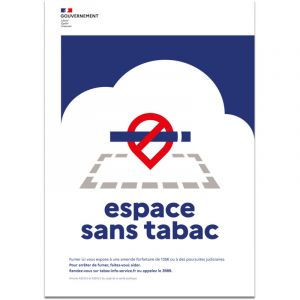 Signaletique.biz France - Panneau 'Espace sans tabac' – Décret 2025-582 – pvc – Format 15x21 cm