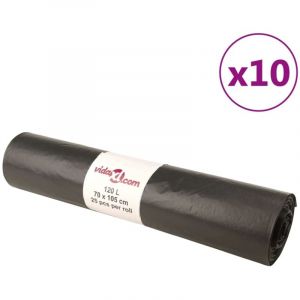 VidaXL Sacs poubelles 250 pcs noir 120 l