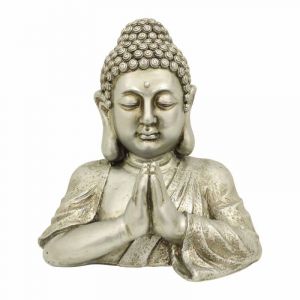 Image de Statue Déco Bouddha "Buste" 40cm Argent Prix