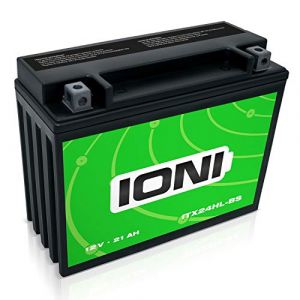 IONI ITX24HL-BS 12V 21Ah AGM Compatible avec la Batterie de Moto scellée MG50-N18L-A / N50-18L / Y50-N18L-A/sans Entretien