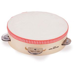 New Classic Toys Tambourin avec feuille et 4 coquilles 15 cm de bois