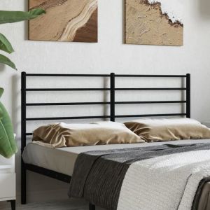 VidaXL Tête de lit Style Scandinave pour chambre à coucher métal noir 150 cm - Noir