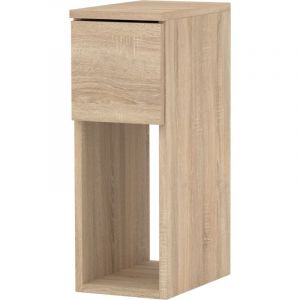 Table De Chevet En Chêne Sonoma, Table De Chevet Étroite 20 Cm Avec 1 Tiroir Pour Chambre