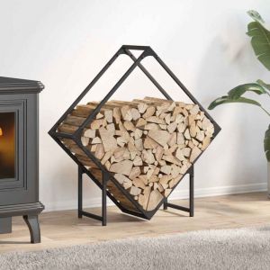 VidaXL Portant de bois chauffage noir 80x25x80 cm