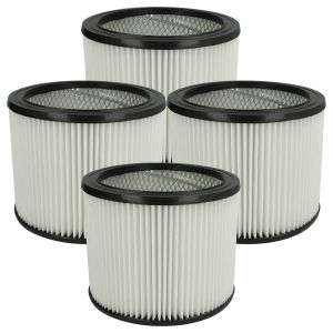 Vhbw 4x filtre pliss&eacute; compatible avec Arebos aspirateur industriel 1600W aspirateur - noir / blanc