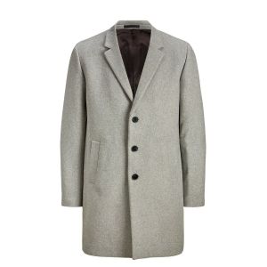 Image de Jack & Jones JJEMOULDER Wool Coat STS Manteau de Laine, Gris Clair chiné, L Homme