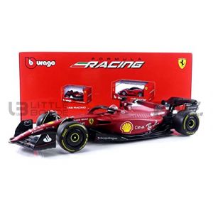 Bburago 1/18 FERRARI-2022 Formule 1-avec Casque #Leclerc-Nouveaute FA 2022-Voiture Miniature pour Enfant-Reproduction à echelle, 16811L