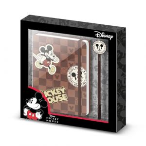 Disney Mickey Mouse Journey-Coffret Cadeau avec Journal et Stylo &agrave; Bille Fashion, Brun