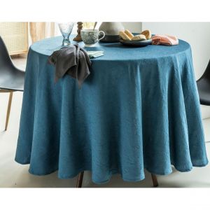 Nappe carr&eacute;e bleu en polyester 150x150