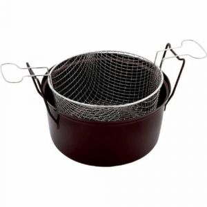 Baumalu 311307 Friteuse du Nord Acier Emaillé 28 cm avec Panier, Noir