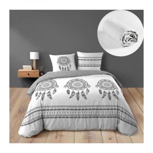 Douceur D'intérieur - Pack Housse de couette 240 x 220 cm rêve indien + drap housse 140x190 cm