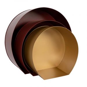 Prix Lot de 3 Étagères Murales Triple 39cm Bordeaux & Or