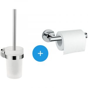 Image de Hansgrohe Logis Universal - Pack support de rouleau de rechange + Brosse WC, Chrome (41722000-DUOLOGIS3)