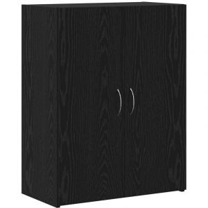 VidaXL Armoire de bureau - Ch&ecirc;ne noir, 60 x 32 x 77,5 cm, en bois d'ing&eacute;nierie