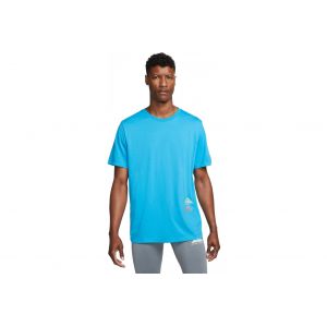 Nike Maillot manches courtes dri fit trail mont blanc bleu s
