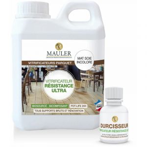 Mauler - Vitrificateur professionnel trafic intense biosourcée bi composant - Mat incolore - anti-rayure, tache, usure - parquet bois, sol stratifié, liège (Booster inclut) (5L)
