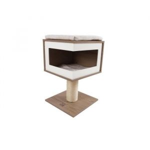 M pets CatElite - RICHARD II Arbre à Chat - 40 x 40 x 62 cm - Plateforme en bois MDF avec poteau en sisal