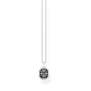 Thomas Sabo Pendentif boussole &eacute;toile noir argent sterling 925, noirci Gris