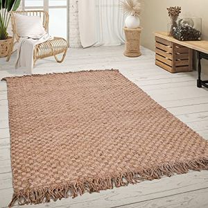 Paco Home - Tapis De Salon Fibres Naturelles Jute Artisanal Motif Moderne Abstrait 120x170 cm, Naturelle 3