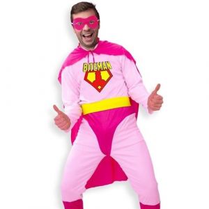 STC D&eacute;guisement - Biteman - Rose - Costume - Humour - f&ecirc;te - Enterrement de vie de gar&ccedil;on - Taille unique adulte