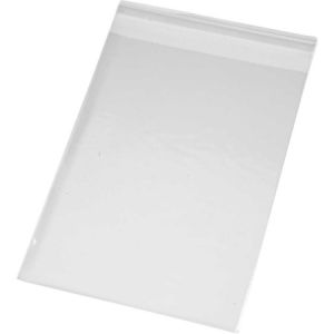 Creotime Sachets transparents plats à fermeture autocollante - 12,3 x 17,3 cm - 20 pcs