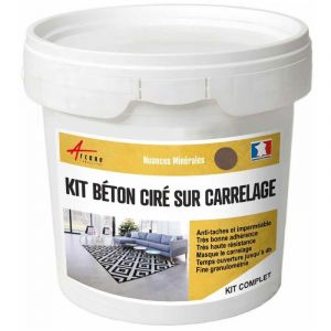 Image de Arcane industries Kit Béton Ciré sur Carrelage - Marron glace - kit 10 m² (2 couches)