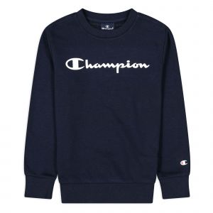 Champion Legacy American Classics-Ultra Light Powerblend Terry Logo Crewneck Sweat-Shirt à Capuche de Yoga, Blu Marino, 15-16 Anni Garçon