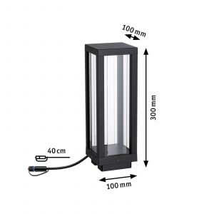 Paulmann 94753 Plug & Shine Objet Lumineux LED Classic Lantern Smart Home Zigbee IP44 2W 90lm gradable 300mm Anthracite Aluminium/Plastique RGBW, 2 W