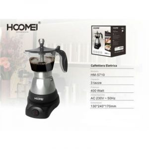Trade Shop - CAFETI&Egrave;RE MOKA &Eacute;LECTRIQUE DE 400 WATTS POUR 3 TASSES DE CAF&Eacute; MOULU