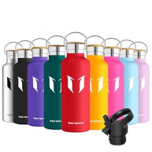 Super Sparrow Gourde Isotherme - Bouteille Isotherme - 620ml - Gourde Inox Bouche Standard - Gourde Sport Étanche - Gourde Enfant sans BPA, pour Sport, Gym, Voyage