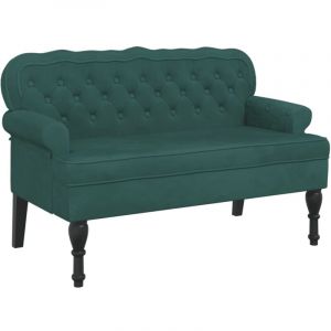 VidaXL Banc avec dossier vert foncé 119,5x64,5x75 cm velours