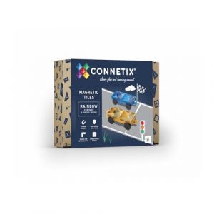 CONNETIX Construction Carreaux Magnetiques Arc-en-Ciel Pack Voiture 2 Pièces
