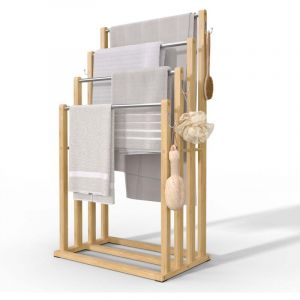 Porte-Serviettes en Bambou &agrave; 4 Niveaux