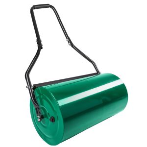 Image de TecTake Rouleau à gazon 60 cm avec Brancard en Acier - Remplissage Eau ou Sable 48 L Vert