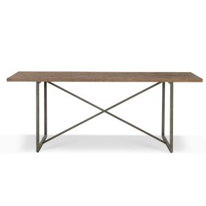 Décoration d'Autrefois Table À Manger Bois Métal Marron 180x90x76cm - Décorations d'Autrefois - Marron