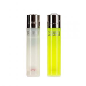 Clipper 2 briquets &agrave; pierre translucides jaune et blanc