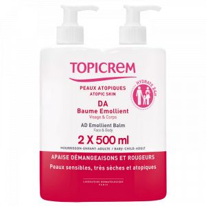 Topicrem DA Baume Émollient Lot de 2 x 500ml