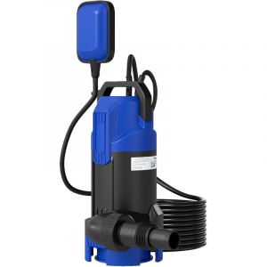 Outsunny Pompe d'évacuation eau chargée 20000l/h 750W profondeur d'immersion 7m bleu noir