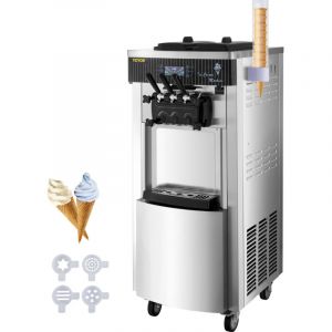 VEVOR Machine a Creme Glacee Enfant Verticale Professionnel Sorbetiere a Glace Ice Cream Machine
