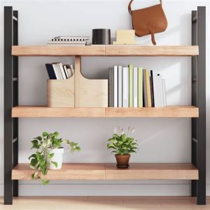VidaXL Étagère Murale, Dessus de Table avec Bord Vivant, Tablette Suspendue Flottante, Rustique, Marron Clair Bois Chêne Massif Traité