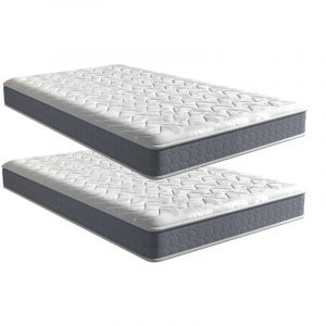 Hobag - Lot de 2 - Matelas 90x190cm - Épaisseur 17 cm - Luxe Matelas Mémoire de Forme pour Adulte Enfant - Zones de Confort Mousse Adaptative (Deux