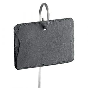 GardenMate 10x étiquettes marque plantes en ARDOISE 10x7cm + tige inox 55cm - STYLE NATUREL