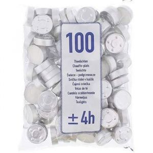 Lot de 100 bougies chauffe-plat - Durée de combustion : environ 4 heures par bougie chauffe-plat - Blanc