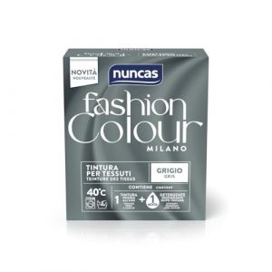 Nuncas Fashion Colour Milano - Gris - Kit de teinture textile - Prêt à l'emploi avec lessive post-traitement (180 g - 75 ml)