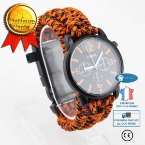 Inn Montre De Sport D'alpinisme En Plein Air, Sifflet De Survie Lumineux De Camping, B&acirc;ton De Feu, Boussole, Montre &Eacute;tanche, Sauve