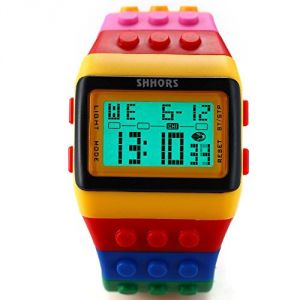 Image de Shhors LED091 - Montre mixte LED rainbow avec bracelet personnalisable